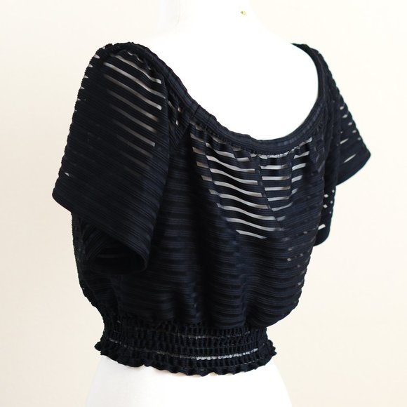 Tracy Reese Off-The-Shoulders Black Crop Top Size Small - Picture 11 of 13